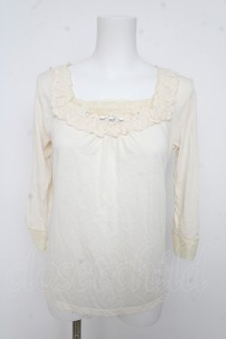 画像1: axes femme / ビジュー付きカットソー M 生成り Y-26-03-13-007-AX-TO-SZ-ZY