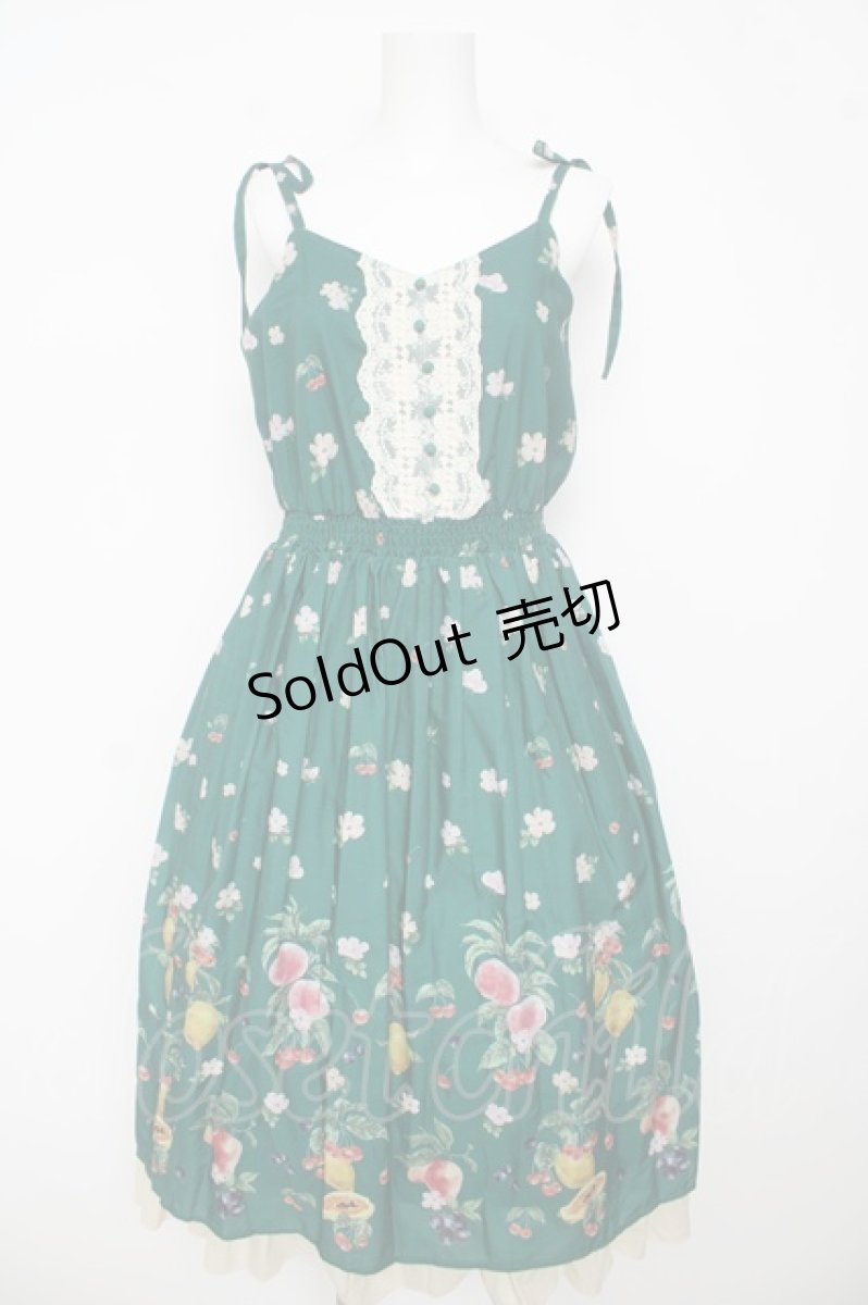 画像1: axes femme / ミックスフルーツ柄ワンピース M グリーン Y-26-03-13-077-AX-OP-SZ-ZY (1)