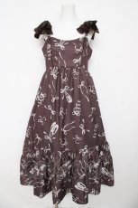 画像1: axes femme / トゥシューズ柄リボン付ワンピース F 茶 Y-26-03-13-080-AX-OP-SZ-ZY (1)