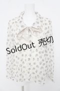 axes femme / 薔薇フロッキーブラウス M 生成り Y-26-03-13-009-AX-BL-SZ-ZY