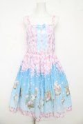 axes femme kawaii / ブルーミングガーデンジャンパースカート M サックス Y-26-03-13-084-AX-OP-SZ-ZY