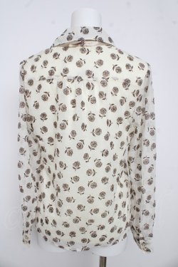 画像2: axes femme / 薔薇フロッキーブラウス M 生成り Y-26-03-13-009-AX-BL-SZ-ZY