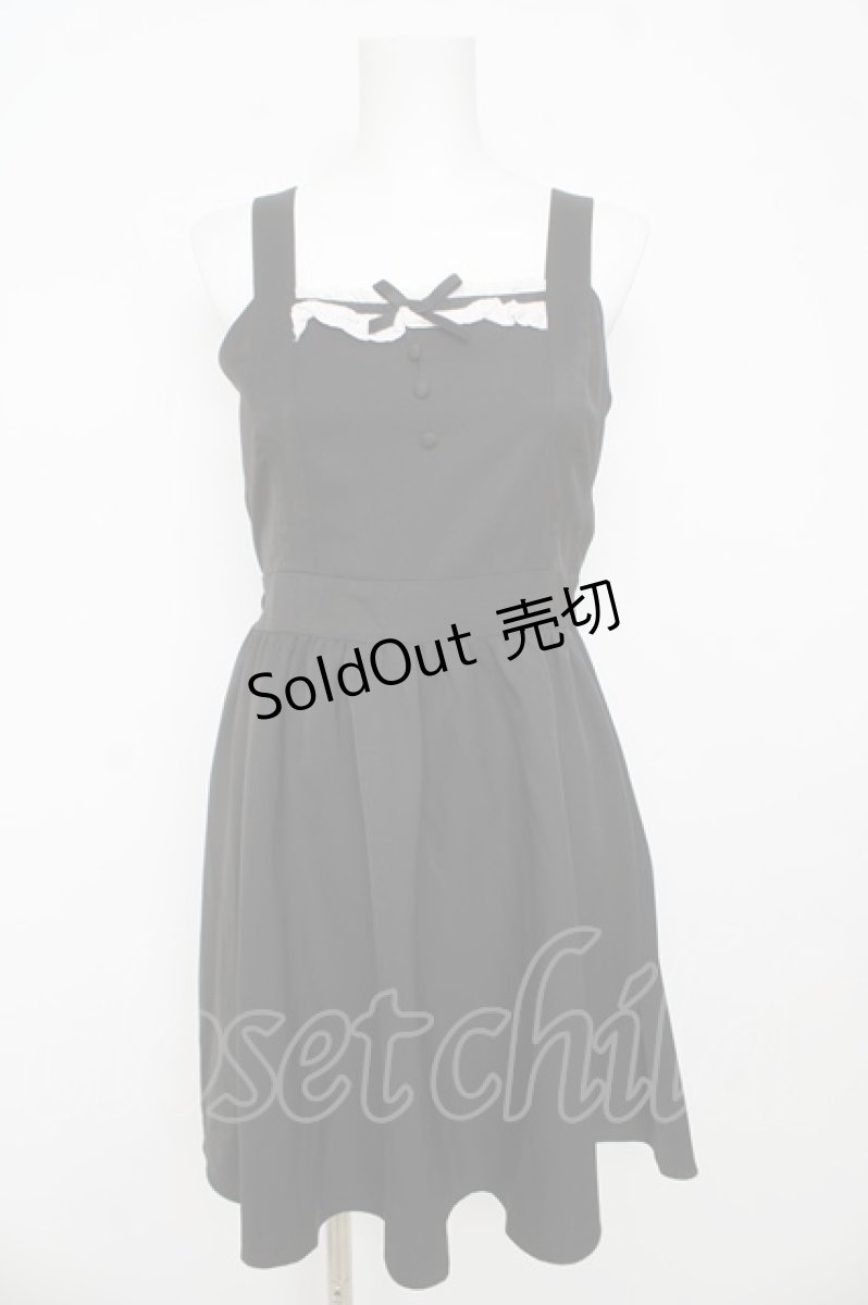 画像1: axes femme kawaii / バックリボンジャンパースカート M 黒 Y-26-03-13-088-AX-OP-SZ-ZY (1)