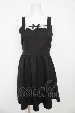 画像1: axes femme kawaii / バックリボンジャンパースカート M 黒 Y-26-03-13-088-AX-OP-SZ-ZY