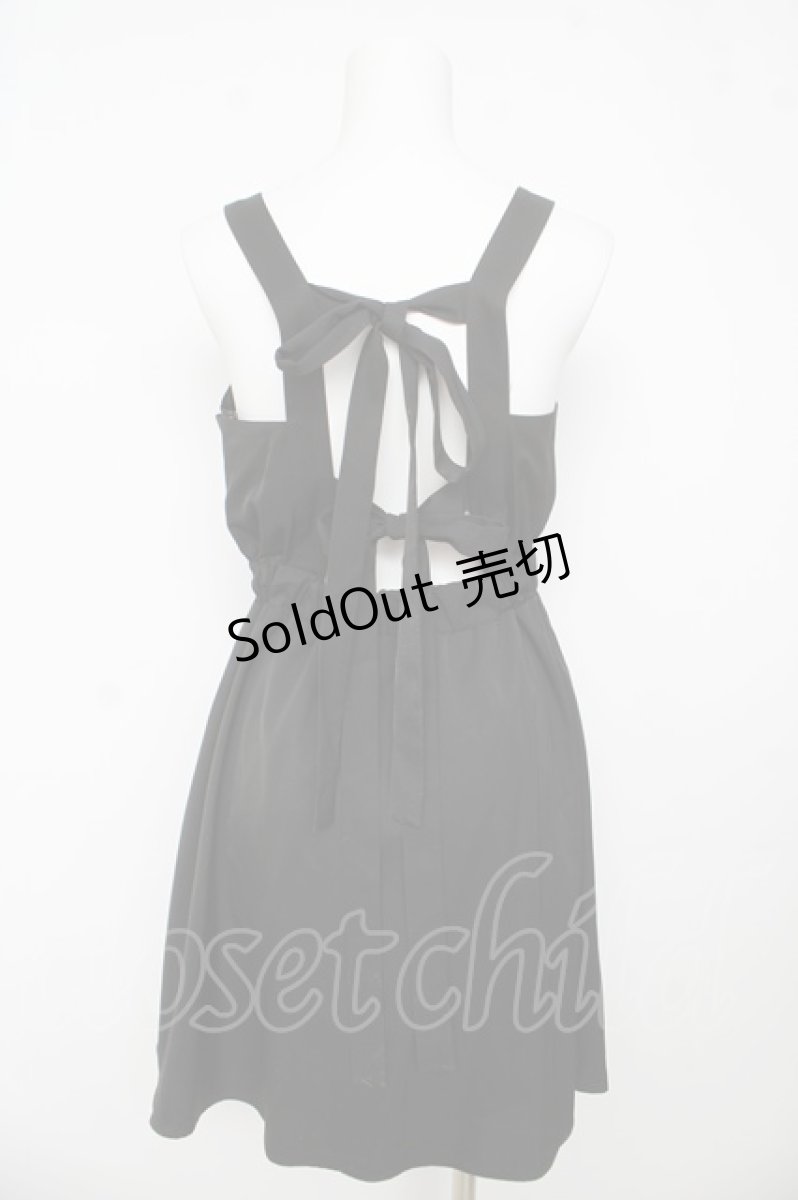 画像2: axes femme kawaii / バックリボンジャンパースカート M 黒 Y-26-03-13-088-AX-OP-SZ-ZY (2)