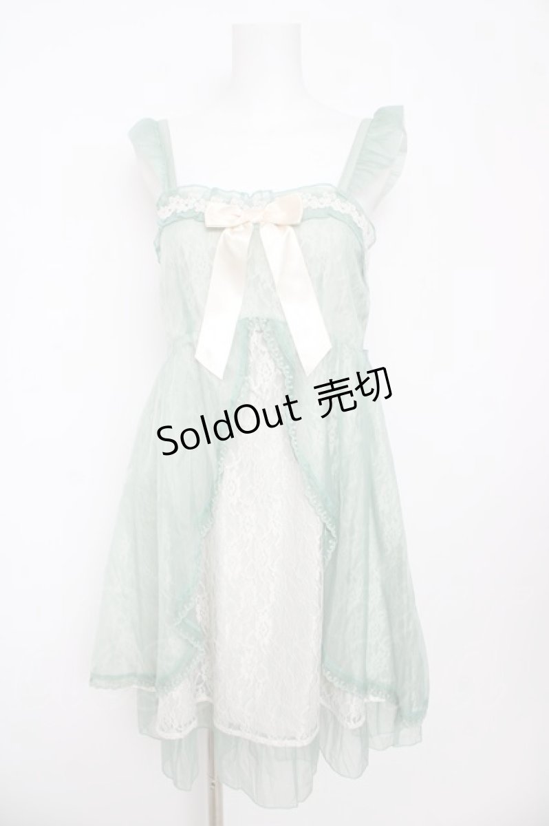 画像1: axes femme kawaii / レーシージャンパースカート M ミント Y-26-03-13-090-AX-OP-SZ-ZY (1)