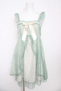 画像1: axes femme kawaii / レーシージャンパースカート M ミント Y-26-03-13-090-AX-OP-SZ-ZY