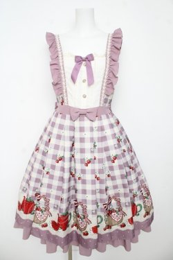 画像1: axes femme kawaii / ベリーズピクニックジャンスカ M ラベンダー Y-26-03-13-092-AX-OP-SZ-ZY