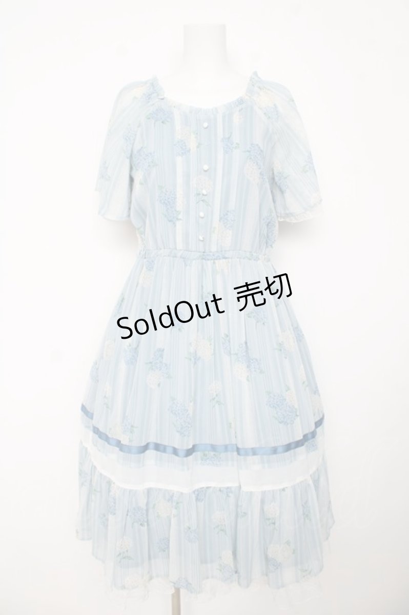 画像1: axes femme / 紫陽花シフォンワンピース M サックス Y-26-03-13-098-AX-OP-SZ-ZY (1)