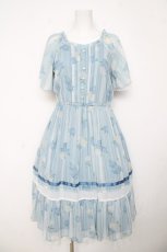 画像1: axes femme / 紫陽花シフォンワンピース M サックス Y-26-03-13-098-AX-OP-SZ-ZY (1)