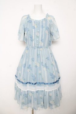 画像1: axes femme / 紫陽花シフォンワンピース M サックス Y-26-03-13-098-AX-OP-SZ-ZY
