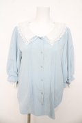 axes femme POETIQUE / レース襟ブラウス M サックス Y-26-03-13-012-AX-BL-SZ-ZY