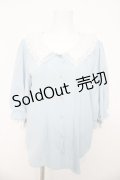 axes femme POETIQUE / レース襟ブラウス M サックス Y-26-03-13-012-AX-BL-SZ-ZY