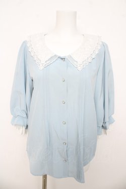 画像1: axes femme POETIQUE / レース襟ブラウス M サックス Y-26-03-13-012-AX-BL-SZ-ZY