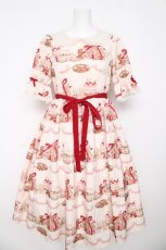 画像1: axes femme kawaii / お菓子の家柄ワンピース M 生成り Y-26-03-13-104-AX-BL-SZ-ZY (1)