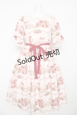 画像1: axes femme kawaii / お菓子の家柄ワンピース M 生成り Y-26-03-13-104-AX-BL-SZ-ZY