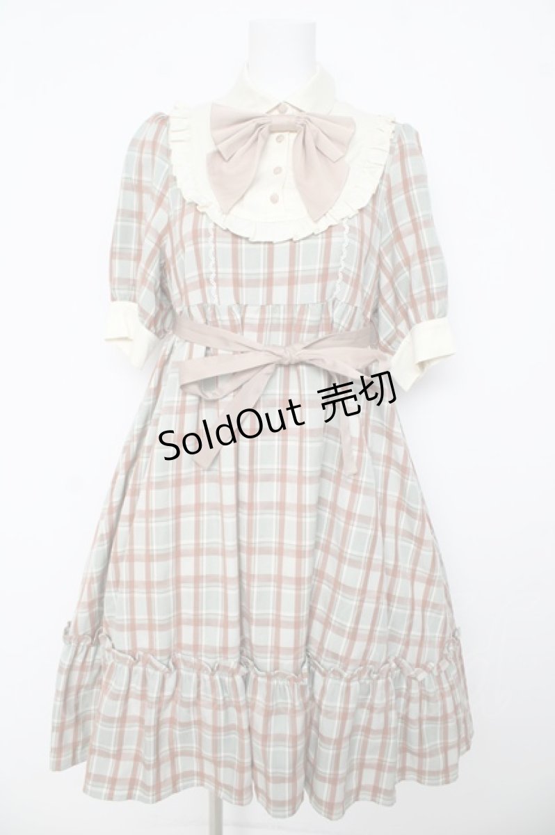 画像1: axes femme kawaii / チェック柄ワンピース M グリーン Y-26-03-13-105-AX-OP-SZ-ZY (1)