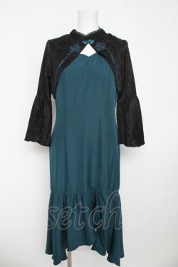 画像1: axes femme POETIQUE / ロータス刺繍チャイナワンピース M Bグリーン Y-26-03-13-106-AX-OP-SZ-ZY