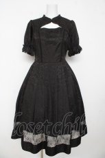 画像1: axes femme kawaii / チャイナ釦ジャガードワンピ M 黒 Y-26-03-13-107-AX-OP-SZ-ZY (1)