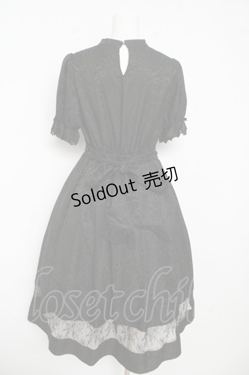 画像2: axes femme kawaii / チャイナ釦ジャガードワンピ M 黒 Y-26-03-13-107-AX-OP-SZ-ZY (2)