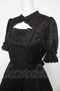 画像3: axes femme kawaii / チャイナ釦ジャガードワンピ M 黒 Y-26-03-13-107-AX-OP-SZ-ZY