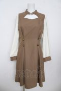 axes femme POETIQUE / チョーカーデザイン連釦ワンピース M 茶 Y-26-03-13-108-AX-OP-SZ-ZY