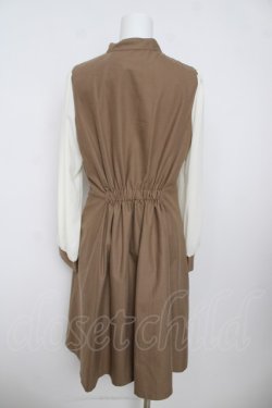 画像2: axes femme POETIQUE / チョーカーデザイン連釦ワンピース M 茶 Y-26-03-13-108-AX-OP-SZ-ZY