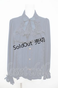 画像1: axes femme kawaii / 3wayジャボ付きブラウス M 紺 Y-26-03-13-013-AX-BL-SZ-ZY