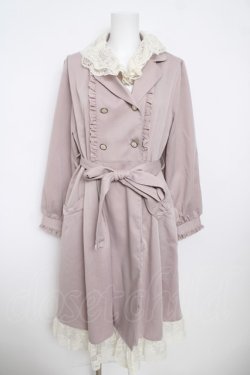 画像1: axes femme / レース襟付トレンチコート F ピンク Y-26-03-13-112-AX-CO-SZ-ZY