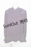 axes femme kawaii / レースフリル長袖ブラウス M パープル Y-26-03-13-014-AX-BL-SZ-ZS