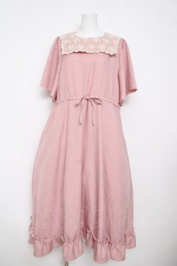 画像1: m petit by misako / レースセーラー襟ワンピース LL 中桃 Y-26-03-13-118-LO-OP-SZ-ZY