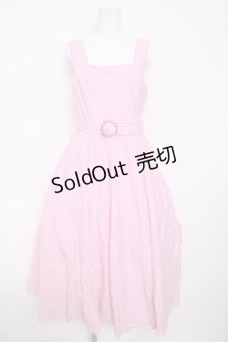 画像1: Tnewties / 隣人から芝刈り機を借りた ギンガムチェック ワンピース F ピンク Y-26-03-13-120-LO-OP-SZ-ZY