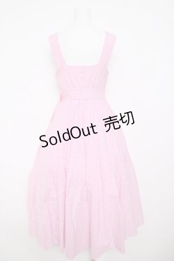 画像2: Tnewties / 隣人から芝刈り機を借りた ギンガムチェック ワンピース F ピンク Y-26-03-13-120-LO-OP-SZ-ZY