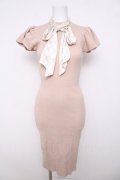 michellMacaron / スカーフニットワンピース XS ベージュ Y-26-03-13-121-LO-OP-SZ-ZY