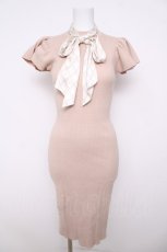 画像1: michellMacaron / スカーフニットワンピース XS ベージュ Y-26-03-13-121-LO-OP-SZ-ZY (1)