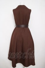 画像2: an another angelus / ベルト付きウールライク開衿ジレワンピース F ブラウン Y-26-03-13-122-CA-OP-SZ-ZY (2)