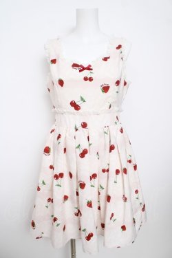 画像1: Ank Rouge / チェリーレースノースリーブワンピース M ピンク Y-26-03-13-123-CA-OP-SZ-ZY