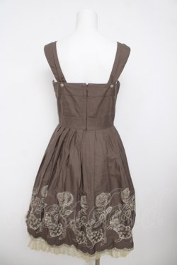 画像2: Emily Temple cute / バラ＆ウサギラメ刺繍ノースリーブワンピース M ブラウン Y-26-03-13-124-ET-OP-SZ-ZY