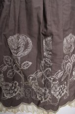 画像3: Emily Temple cute / バラ＆ウサギラメ刺繍ノースリーブワンピース M ブラウン Y-26-03-13-124-ET-OP-SZ-ZY (3)