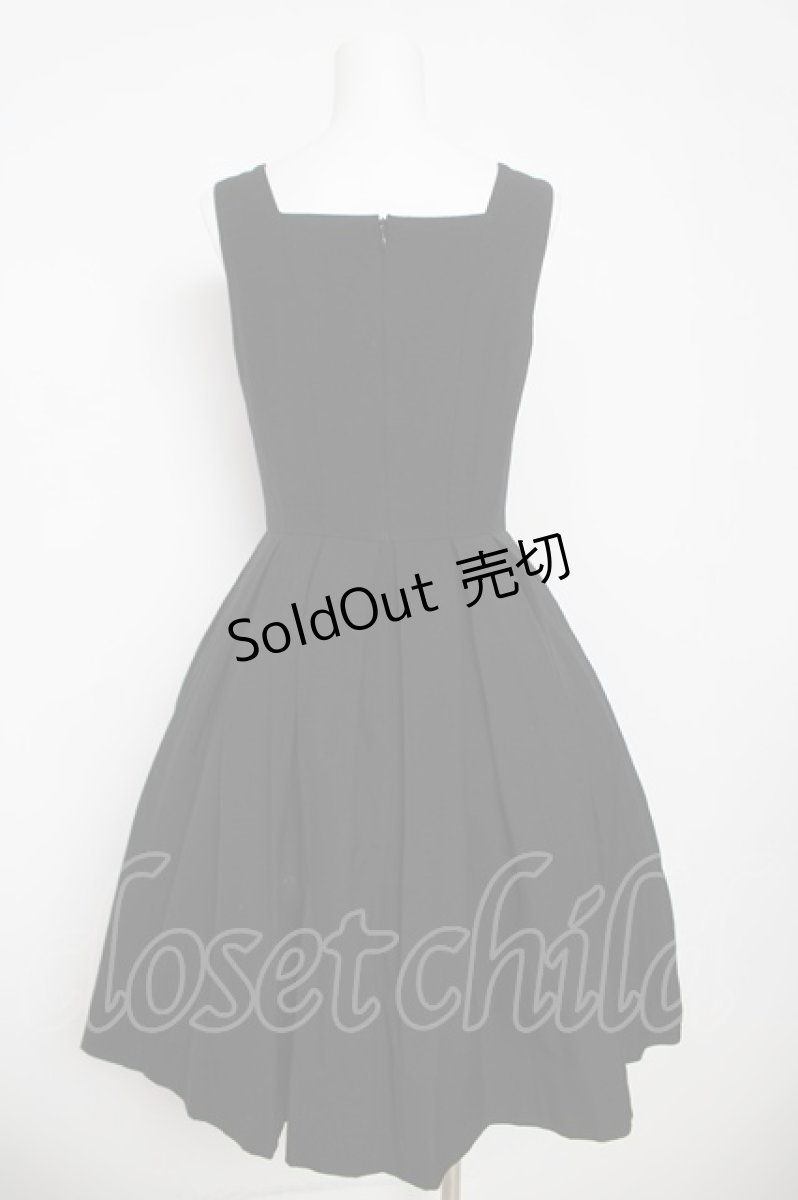 画像2: Emily Temple cute / ドットジャガードリボンノースリーブワンピース M 黒 Y-26-03-13-125-ET-OP-SZ-ZY (2)