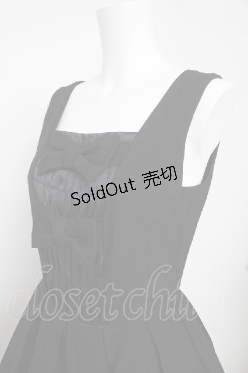 画像3: Emily Temple cute / ドットジャガードリボンノースリーブワンピース M 黒 Y-26-03-13-125-ET-OP-SZ-ZY (3)