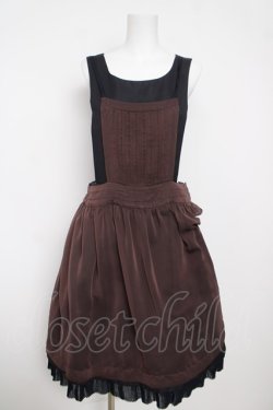 画像1: Jane Marple / 重ね着エプロンワンピース  ブラウン Y-26-03-13-126-JM-OP-SZ-ZY