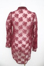 画像2: axes femme kawaii / シースルーチャイナブラウス M ワイン Y-26-03-13-015-AX-BL-SZ-ZY (2)