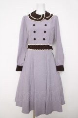 Innocent World / Flawless Ladyワンピース L グレイッシュバイオレット×ショコラ Y-26-03-13-131-IW-OP-SZ-ZY