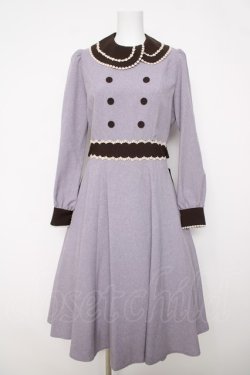 画像1: Innocent World / Flawless Ladyワンピース L グレイッシュバイオレット×ショコラ Y-26-03-13-131-IW-OP-SZ-ZY