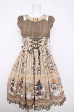 画像1: ALICE and the PIRATES / EGYPTIAN CHRIS〜壁画に隠されたMystery〜柄ジャンパースカートI  サンドベージュ Y-26-03-13-132-PA-OP-SZ-ZY (1)