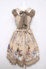 画像2: ALICE and the PIRATES / EGYPTIAN CHRIS〜壁画に隠されたMystery〜柄ジャンパースカートI  サンドベージュ Y-26-03-13-132-PA-OP-SZ-ZY (2)