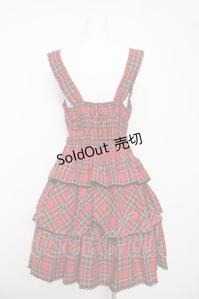 画像2: Heart E / タータンチェック3段スカートのサンドレス 9号 赤 Y-26-03-13-134-LO-OP-SZ-ZY (2)