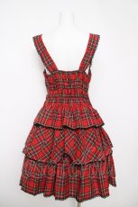 画像2: Heart E / タータンチェック3段スカートのサンドレス 9号 赤 Y-26-03-13-134-LO-OP-SZ-ZY (2)
