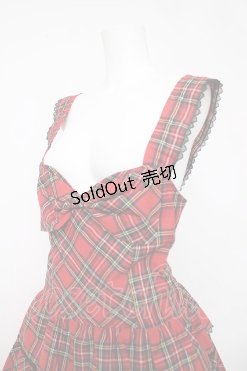 画像3: Heart E / タータンチェック3段スカートのサンドレス 9号 赤 Y-26-03-13-134-LO-OP-SZ-ZY (3)